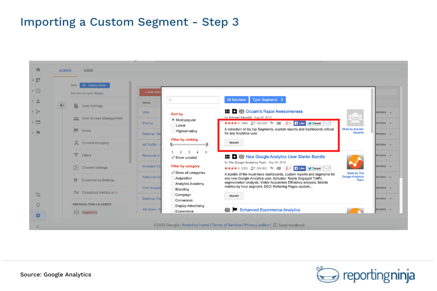 Importing a Custom Segment - Step 3