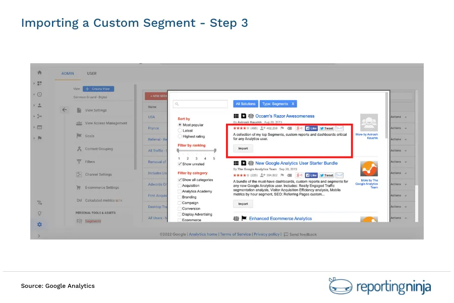 Importing a Custom Segment - Step 3