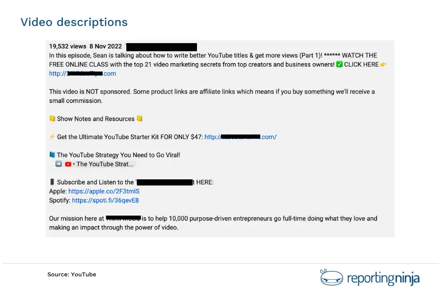 Video descriptions