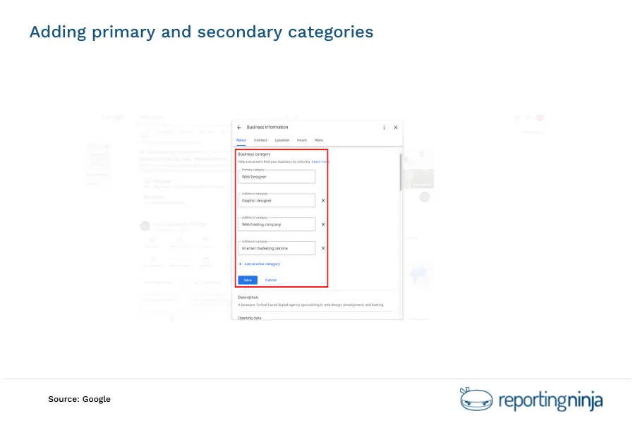 Adding primary and secondary categories