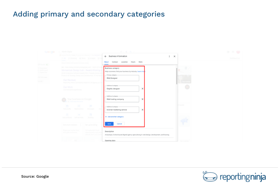 Adding primary and secondary categories