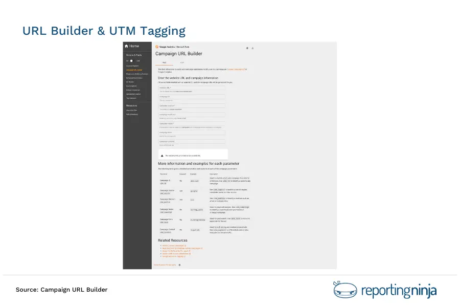 URL Builder & UTM Tagging