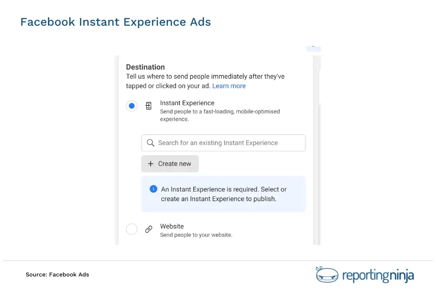 instant experience Ads