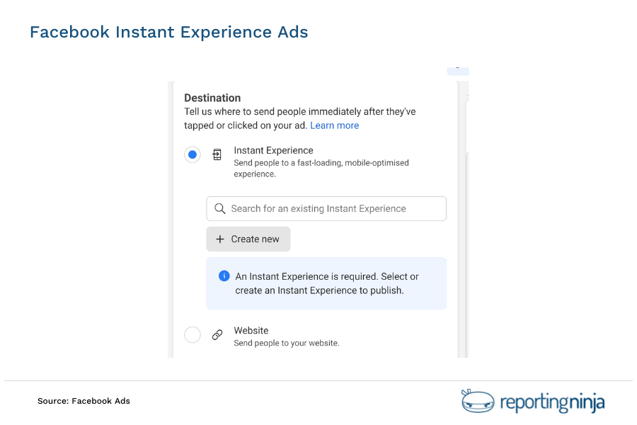 instant experience Ads