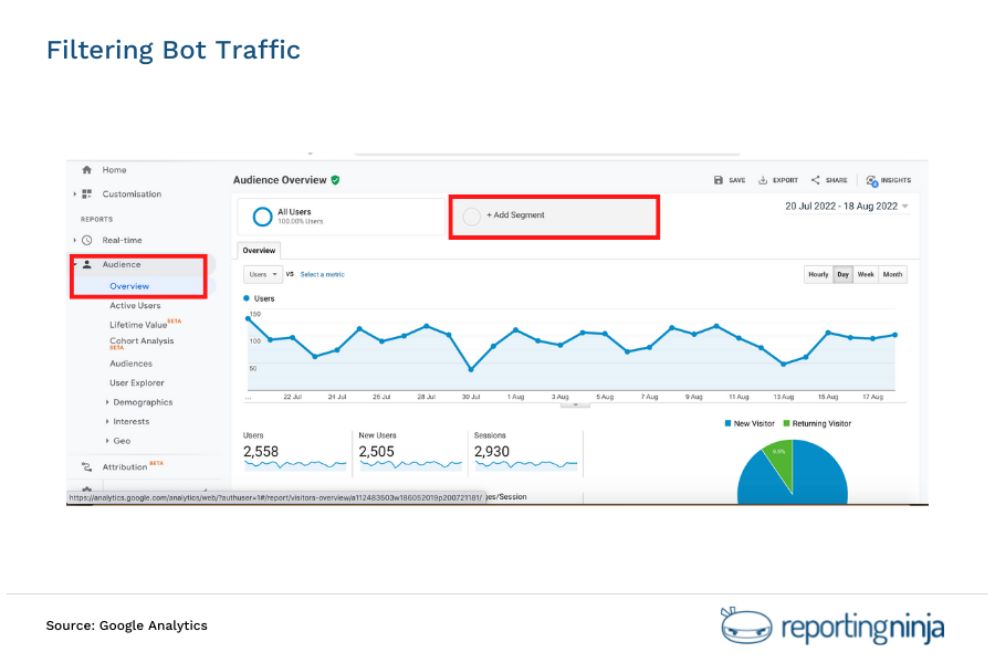 Filtering Bot Traffic Option 3 Step 1
