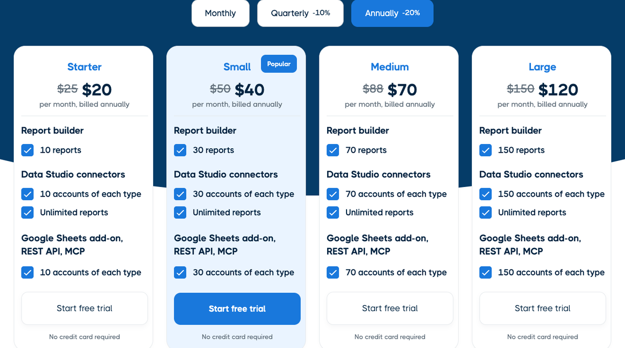 Reporting Ninja pricing plans with unlimited users (October 2026)