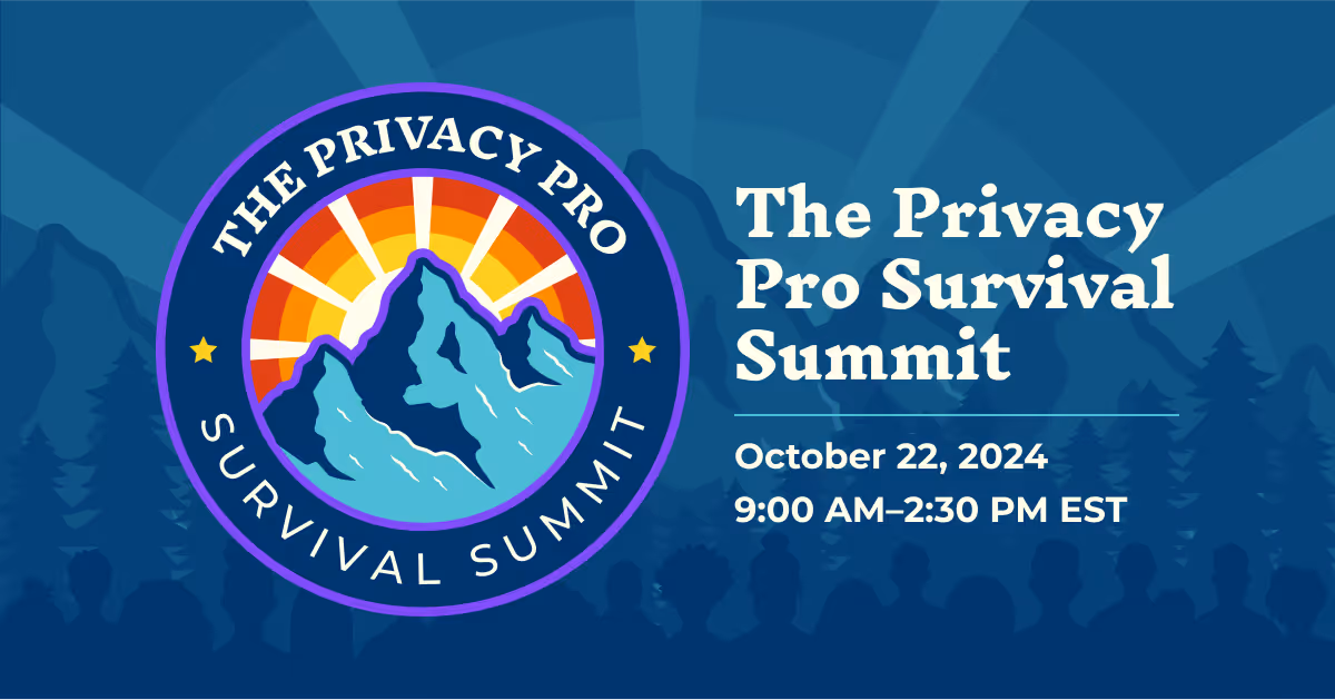 A social media graphic promoting Osano's Privacy Pro Survival Summit virtual event from 2004