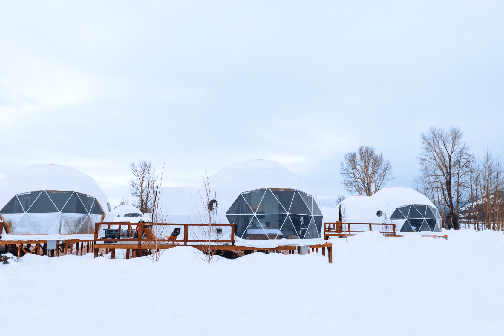 Kitchenette in geodesic dome