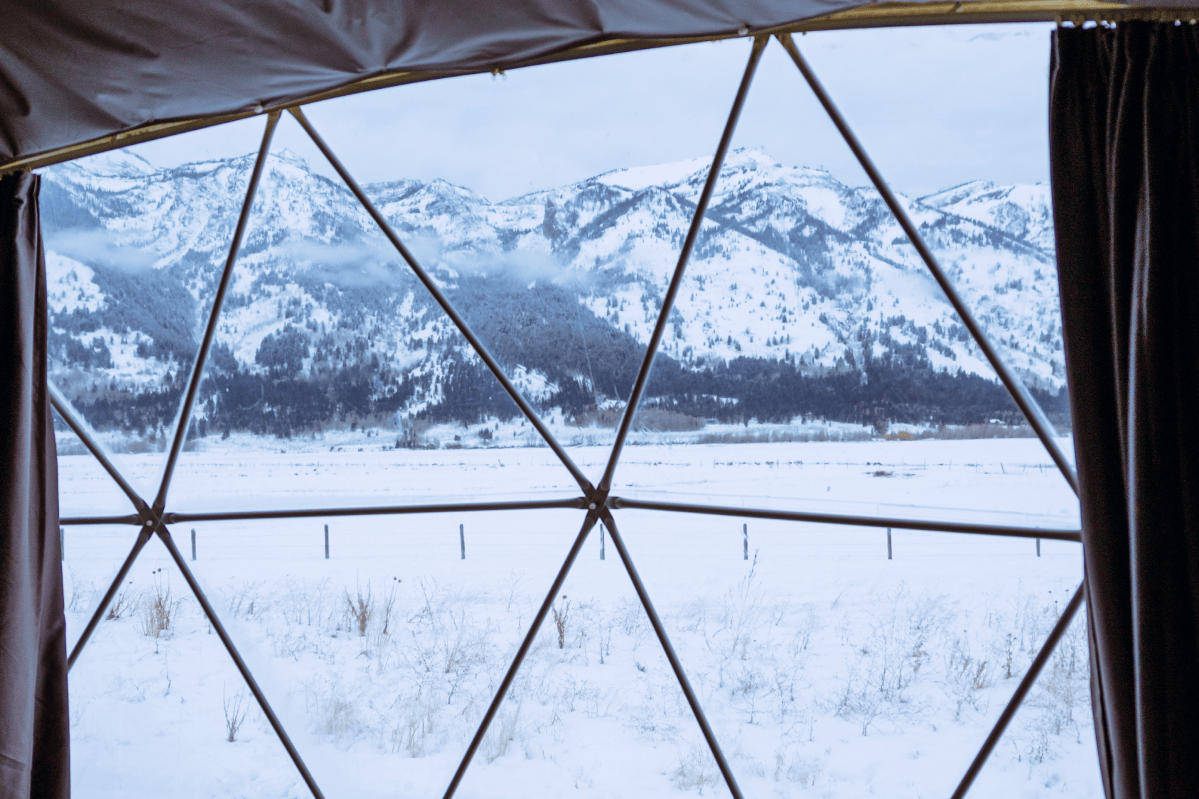Kitchenette in geodesic dome