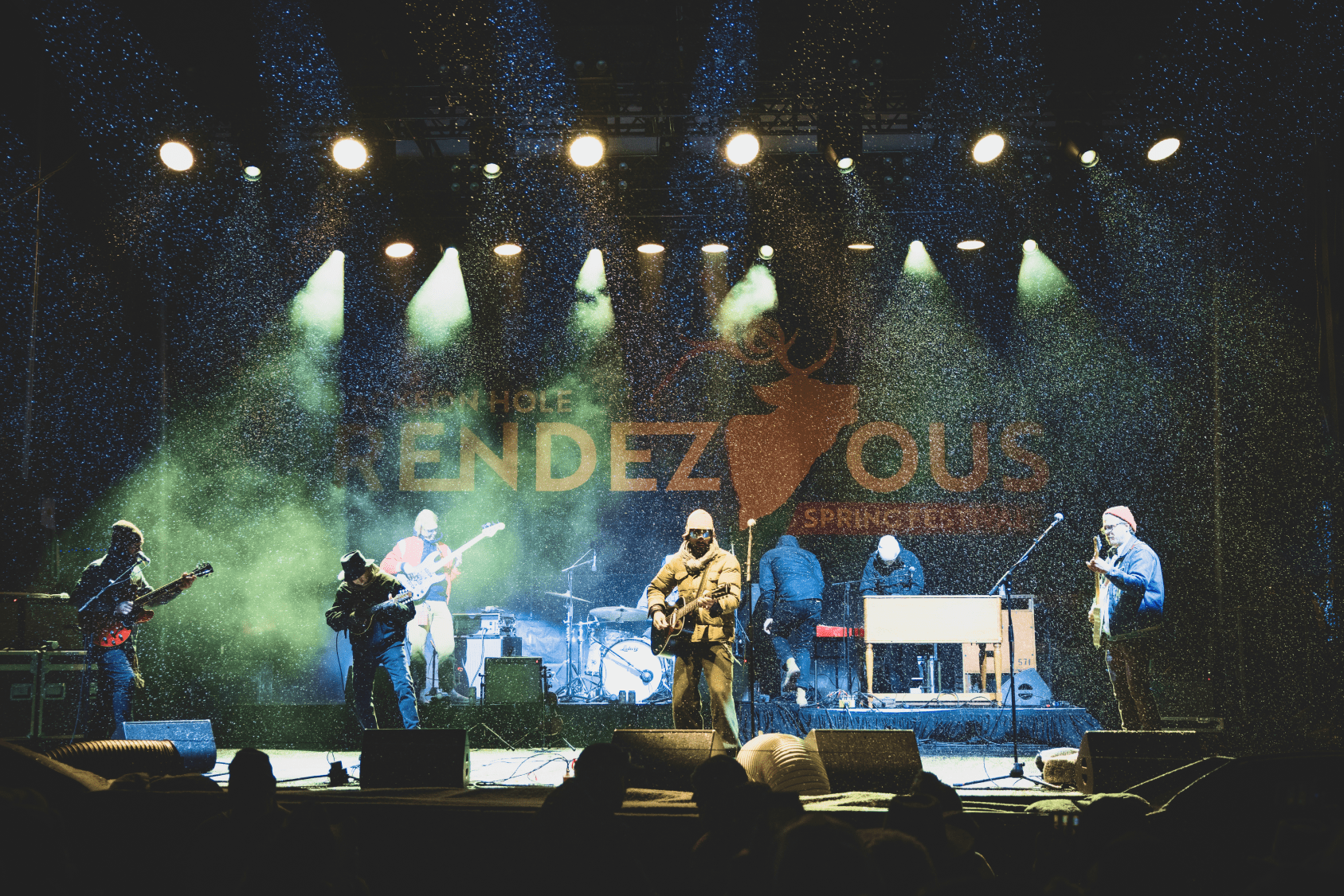 Group of paintings hung for art festival