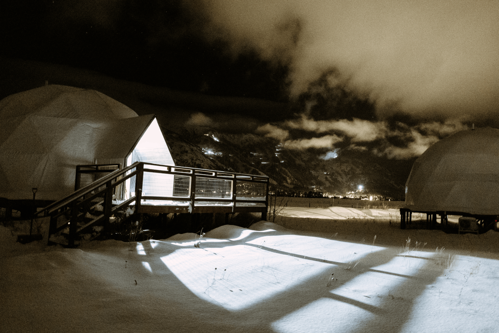 Summer view in family suite layout geodesic dome