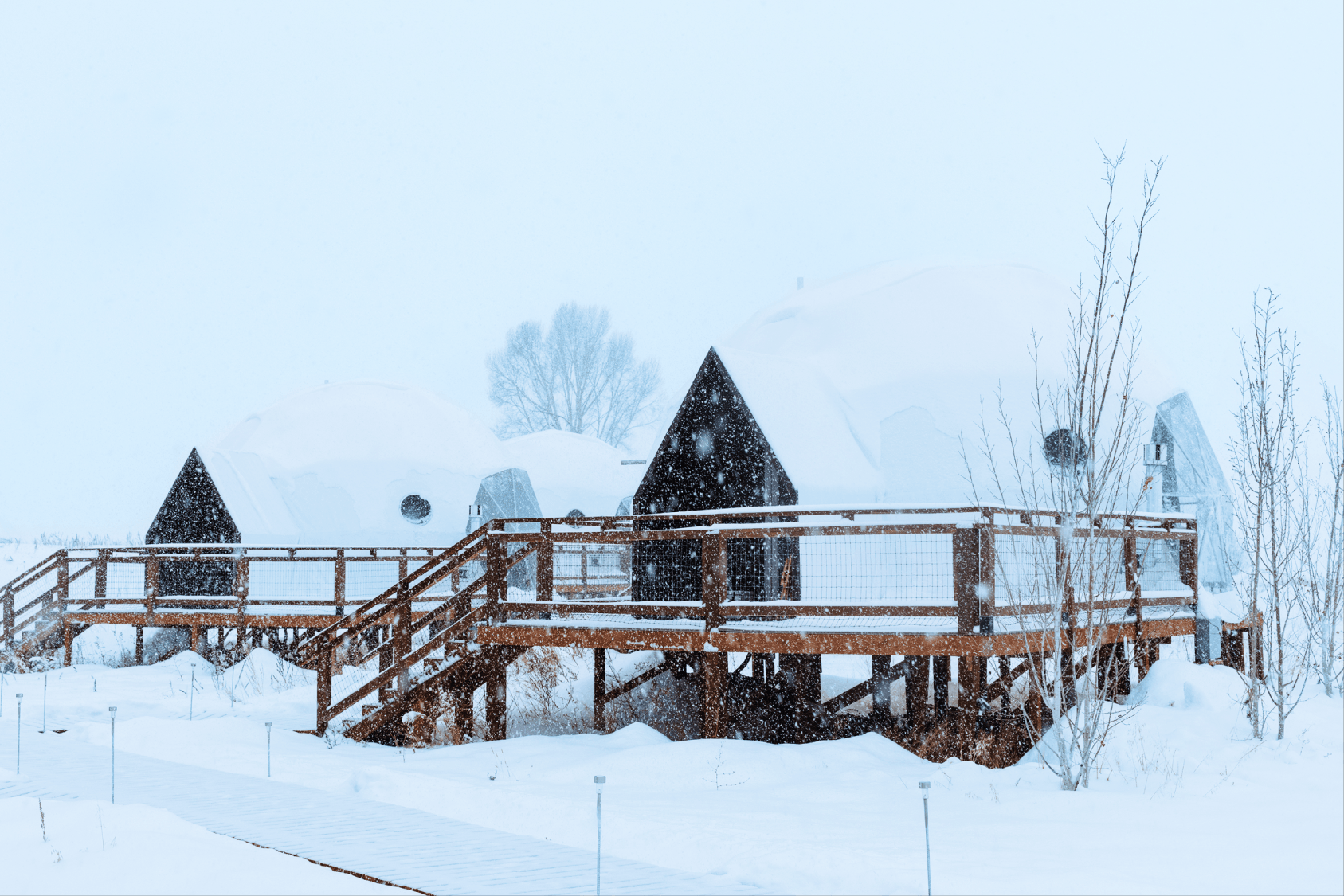 Kitchenette in geodesic dome