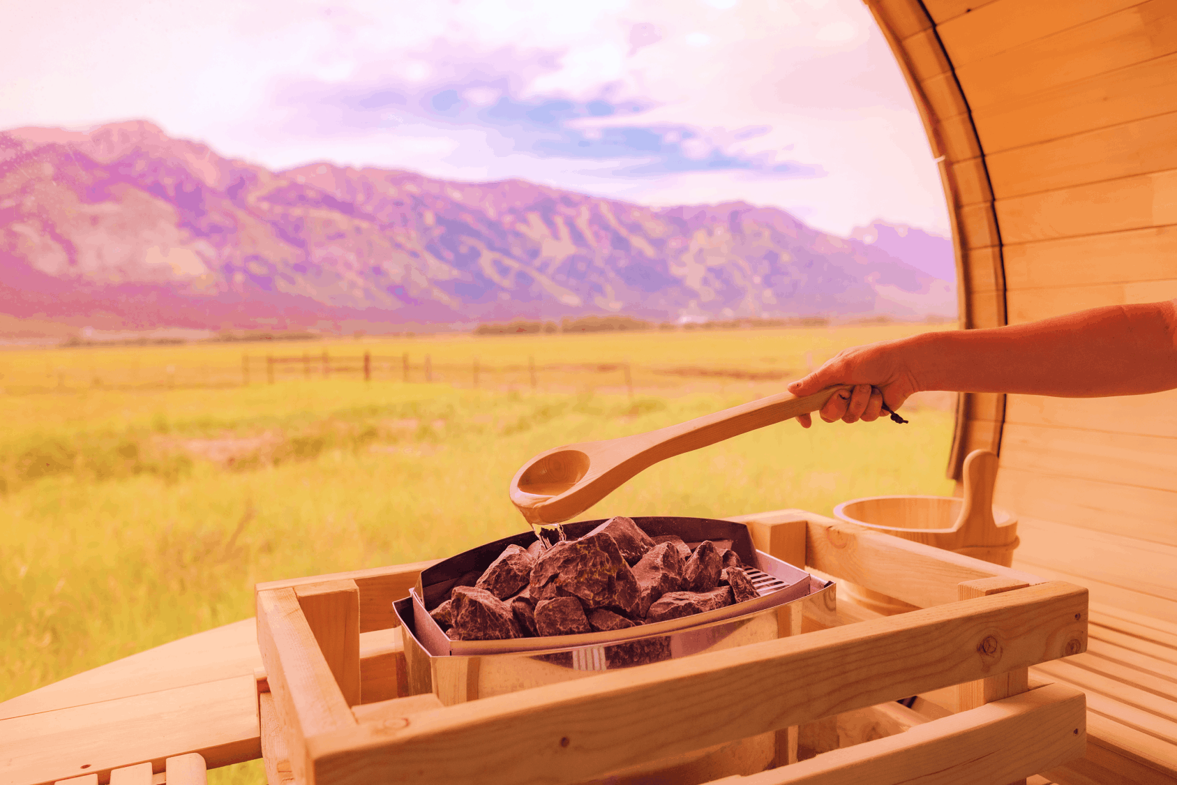 Summer view in family suite layout geodesic dome