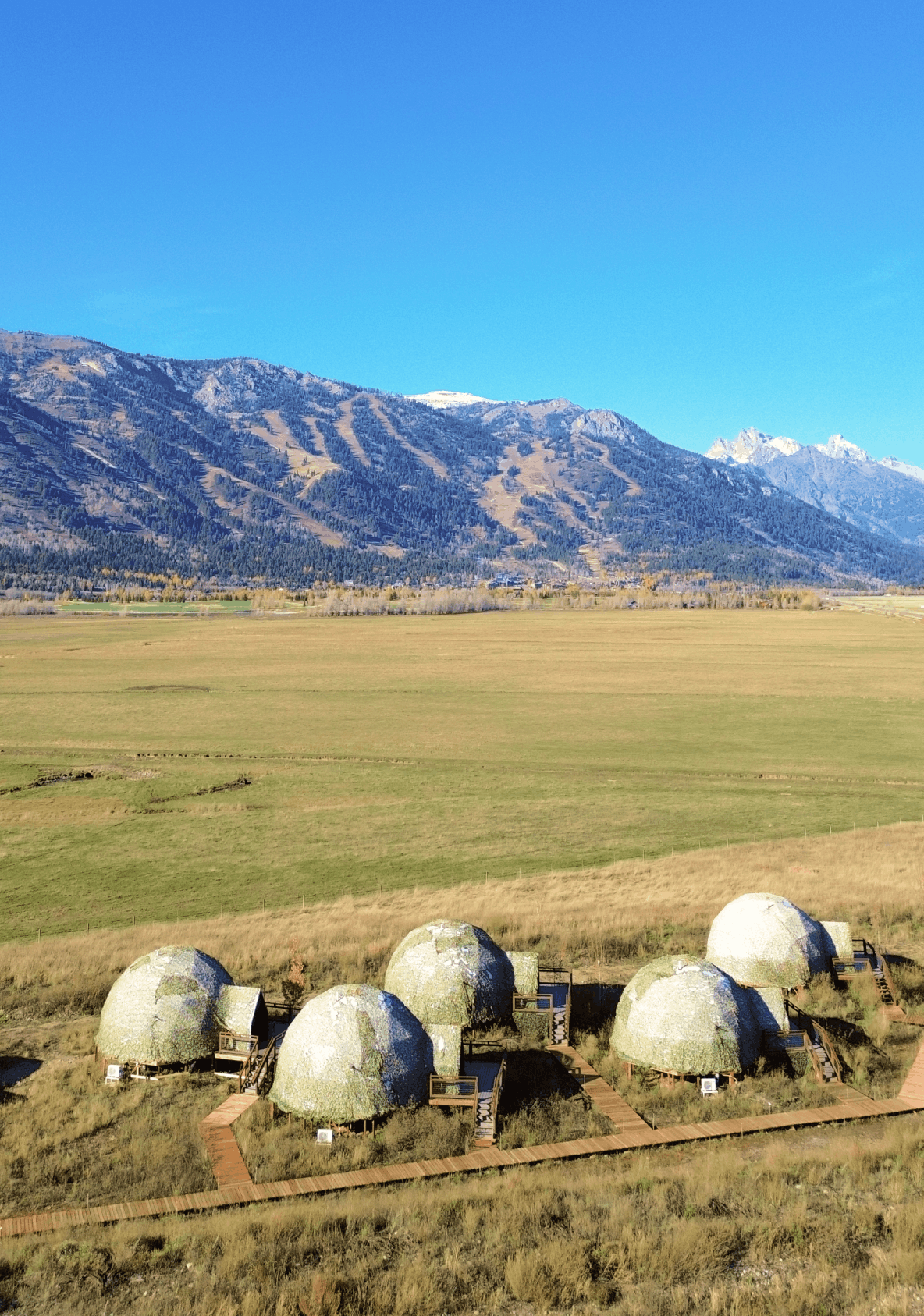 Shower in bathroom of geodesic dome