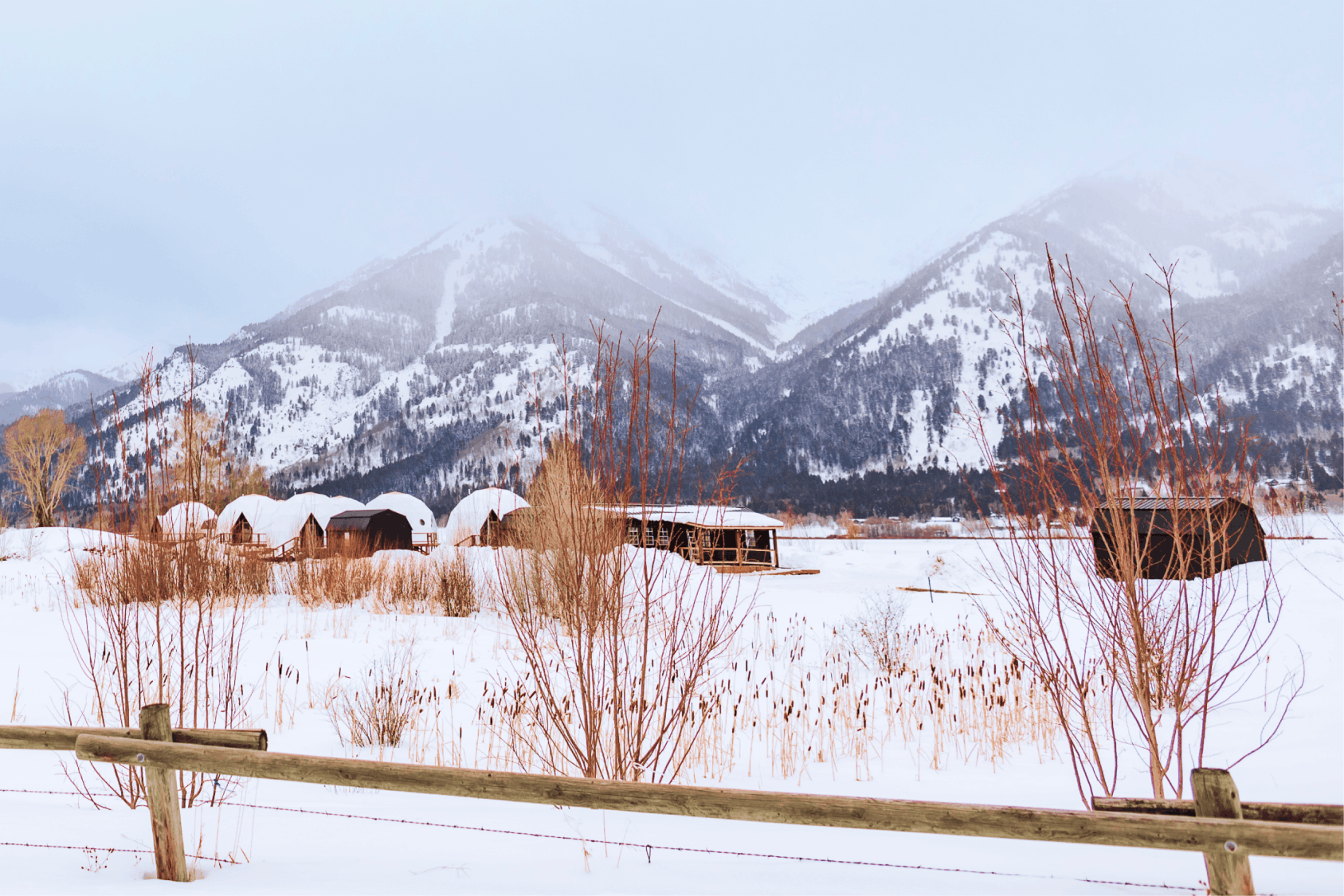 Summer view in family suite layout geodesic dome