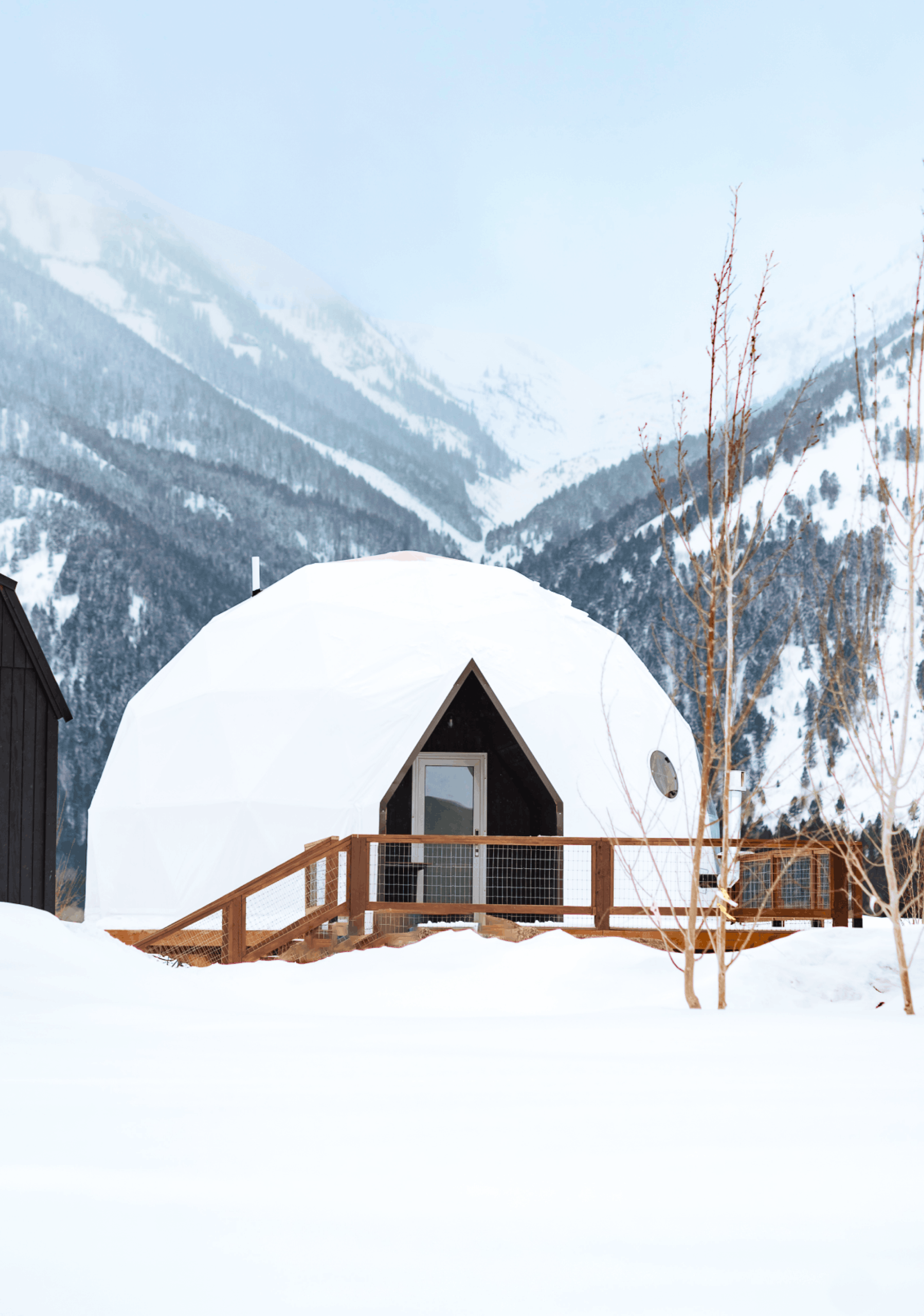Bunk bed in geodesic dome