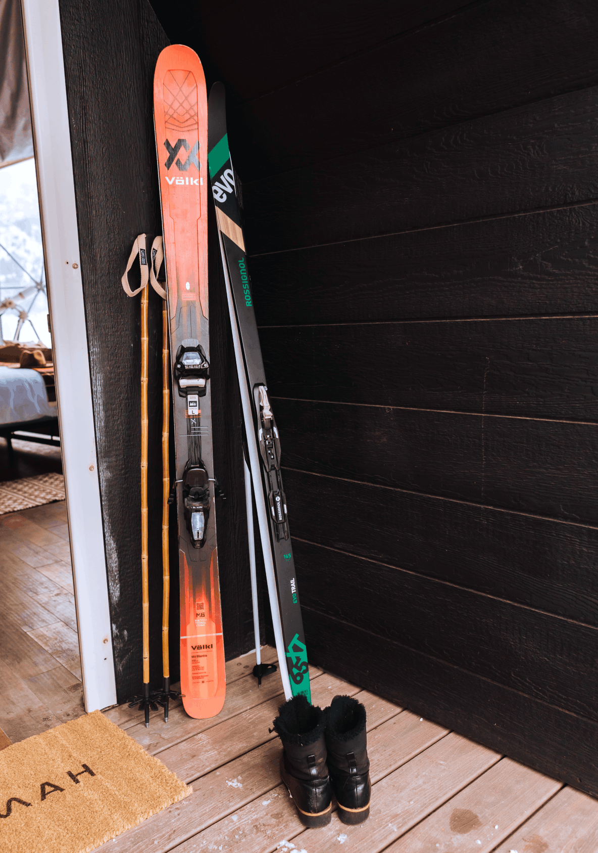 Shower in bathroom of geodesic dome