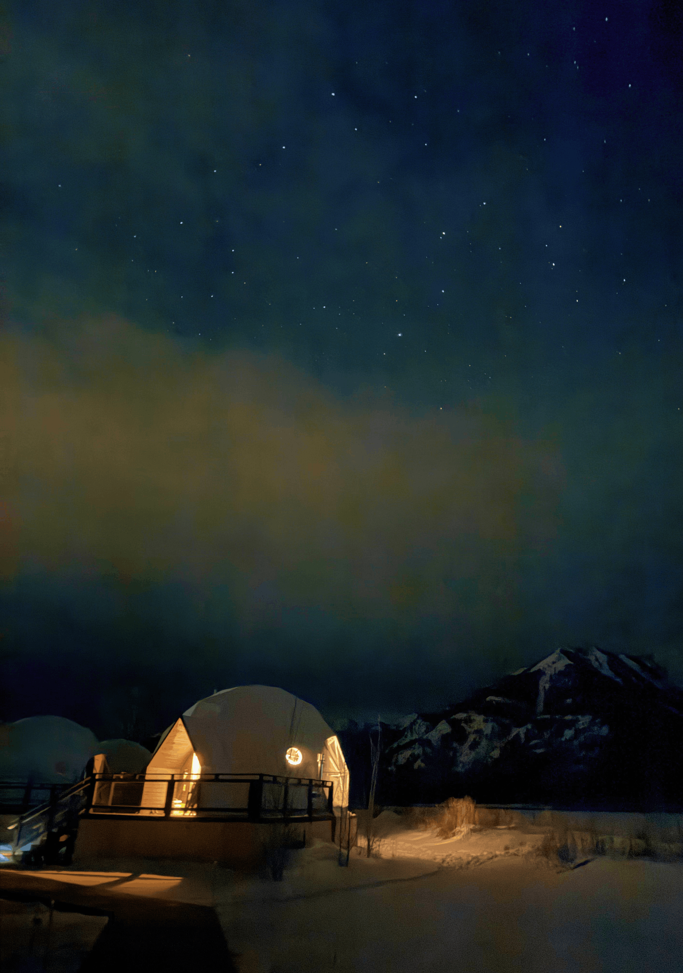 Shower in bathroom of geodesic dome