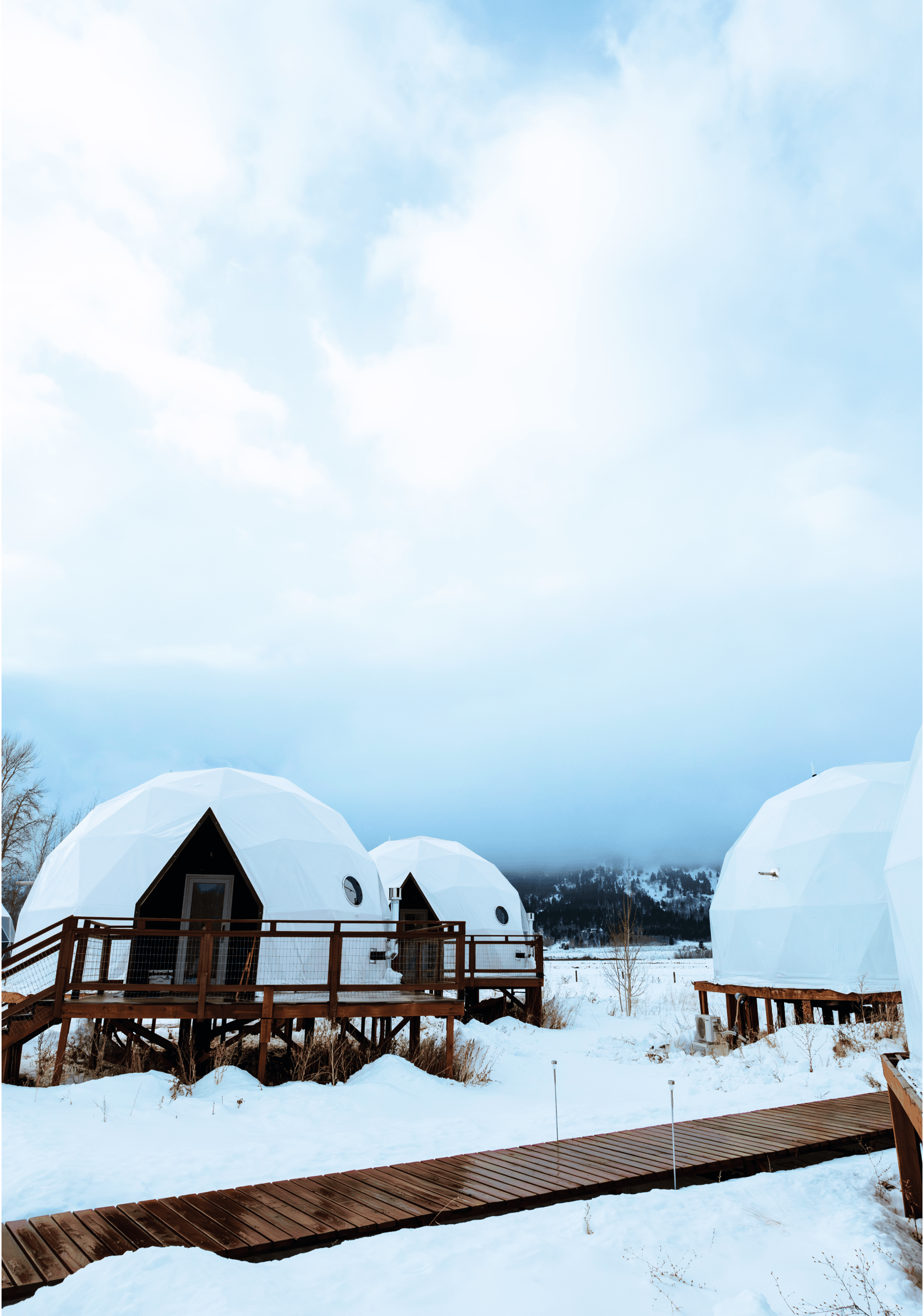 View of Teton Mountains from sauna