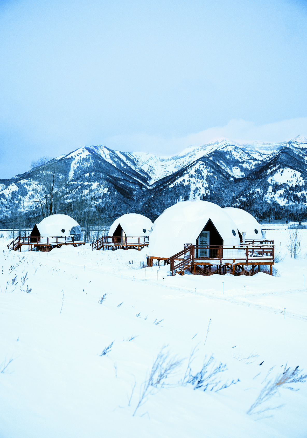Shower in bathroom of geodesic dome
