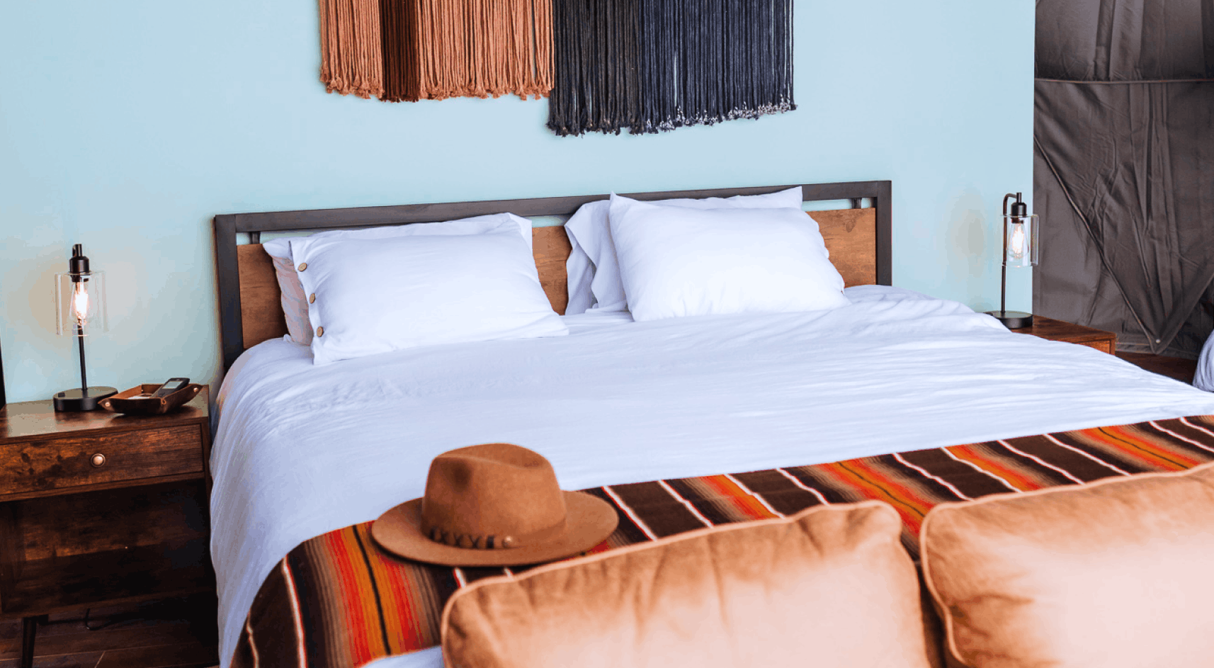 View of Grand Teton Range from outside seating area at Tammah.