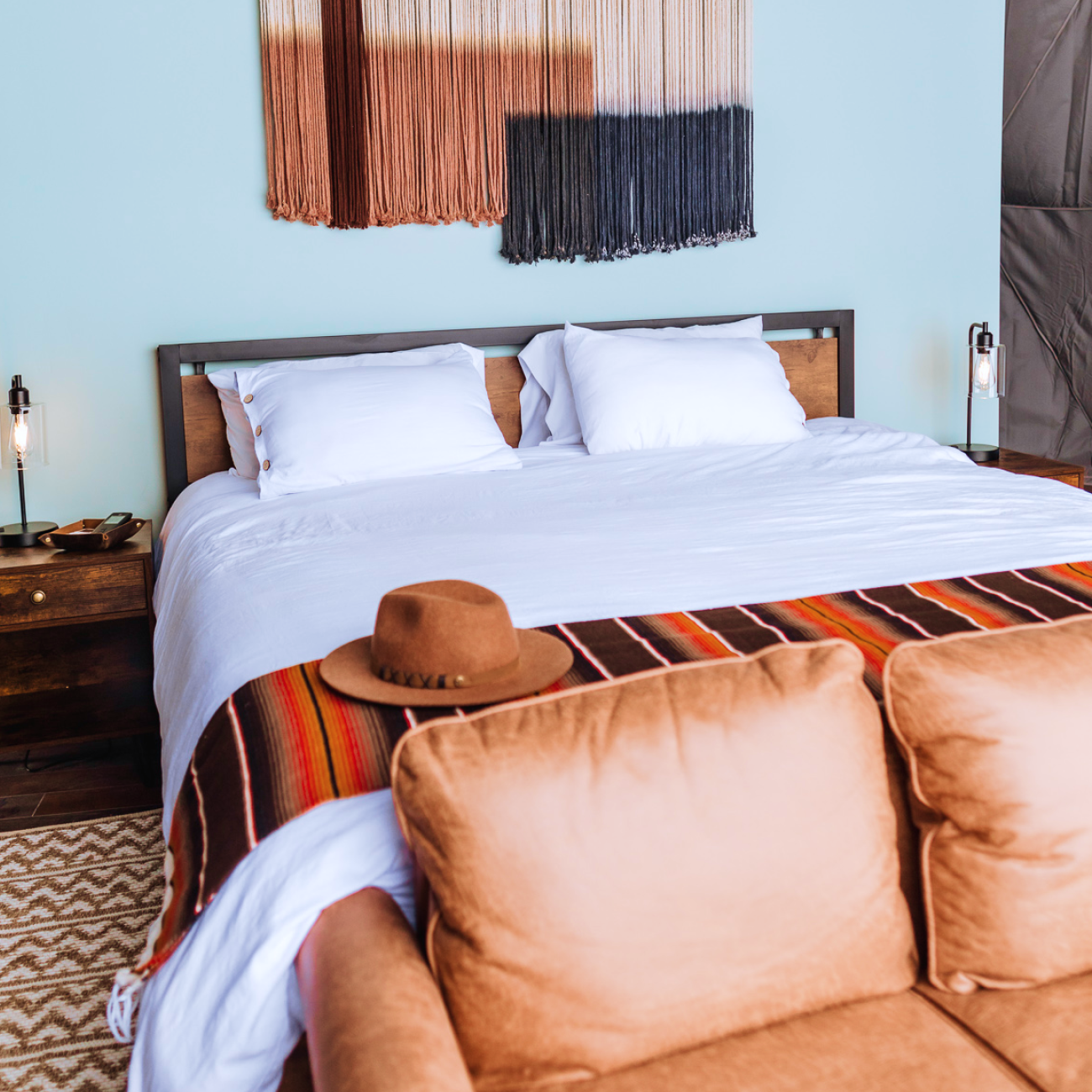 View of Grand Teton Range from outside seating area at Tammah.