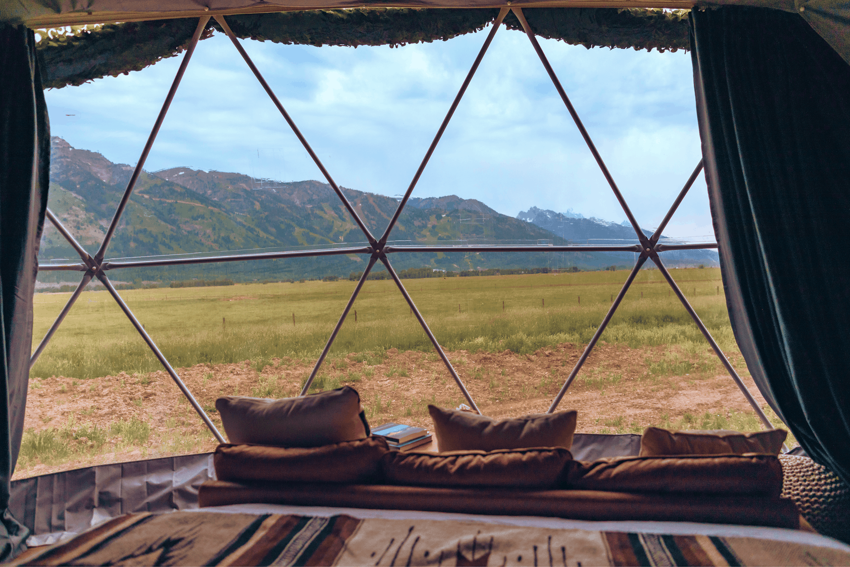 Kitchenette in geodesic dome