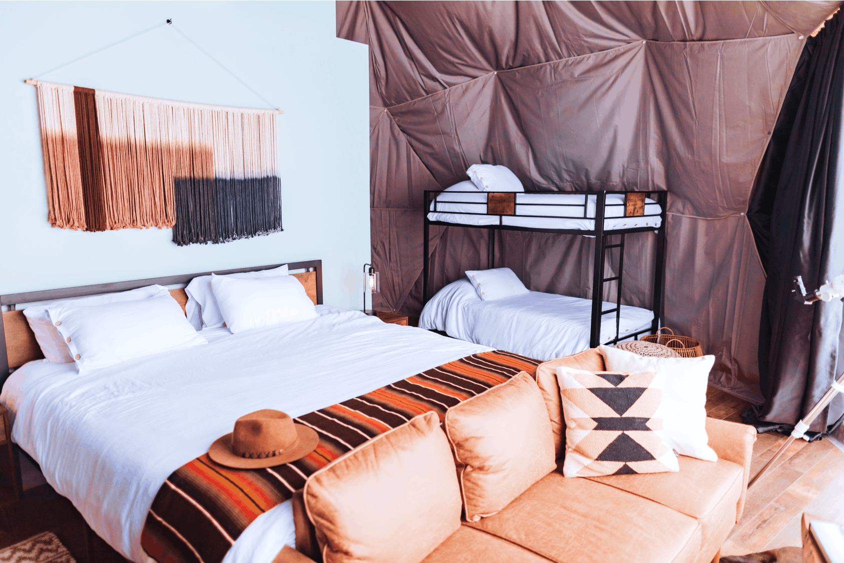 Kitchenette in geodesic dome