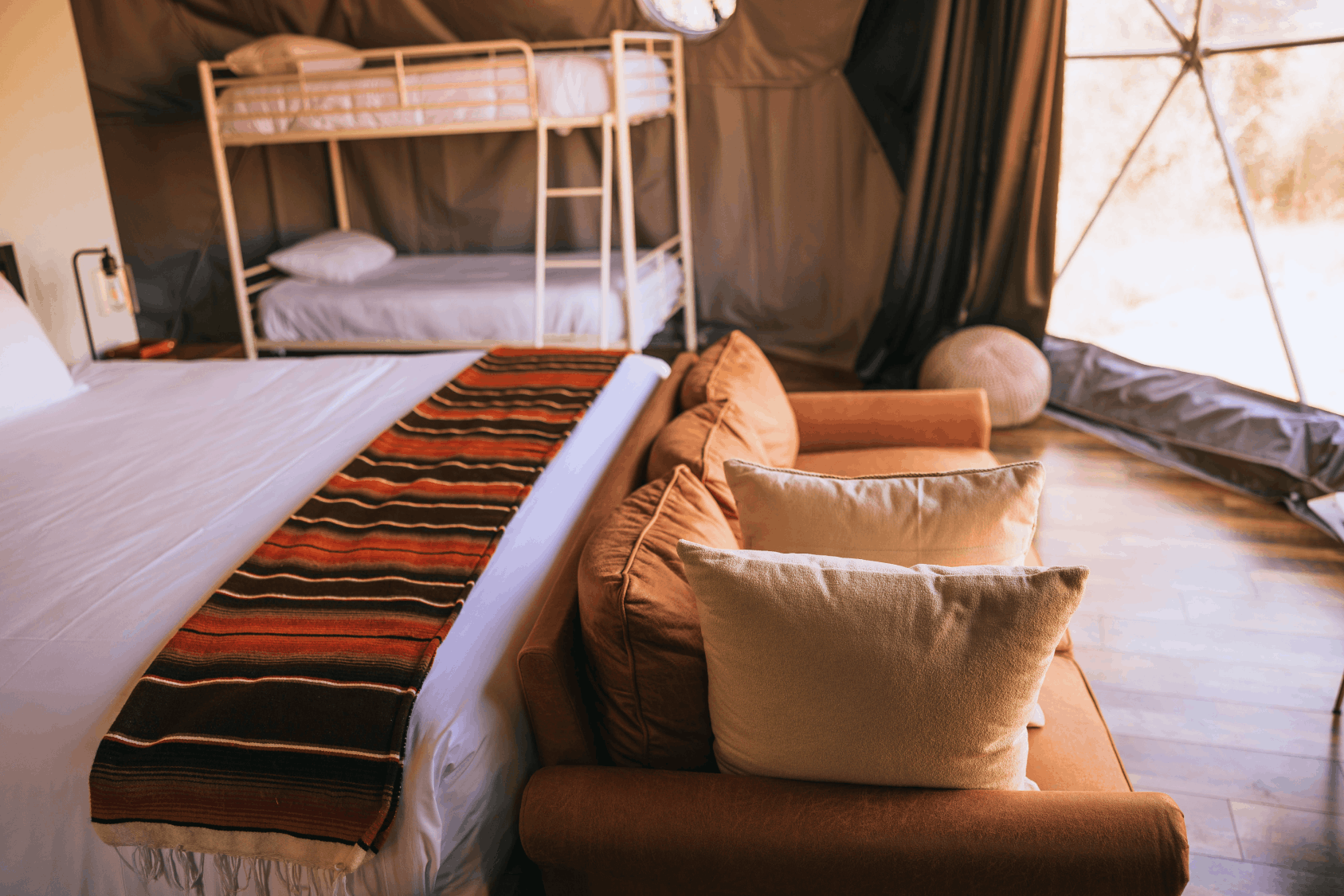 Kitchenette in geodesic dome