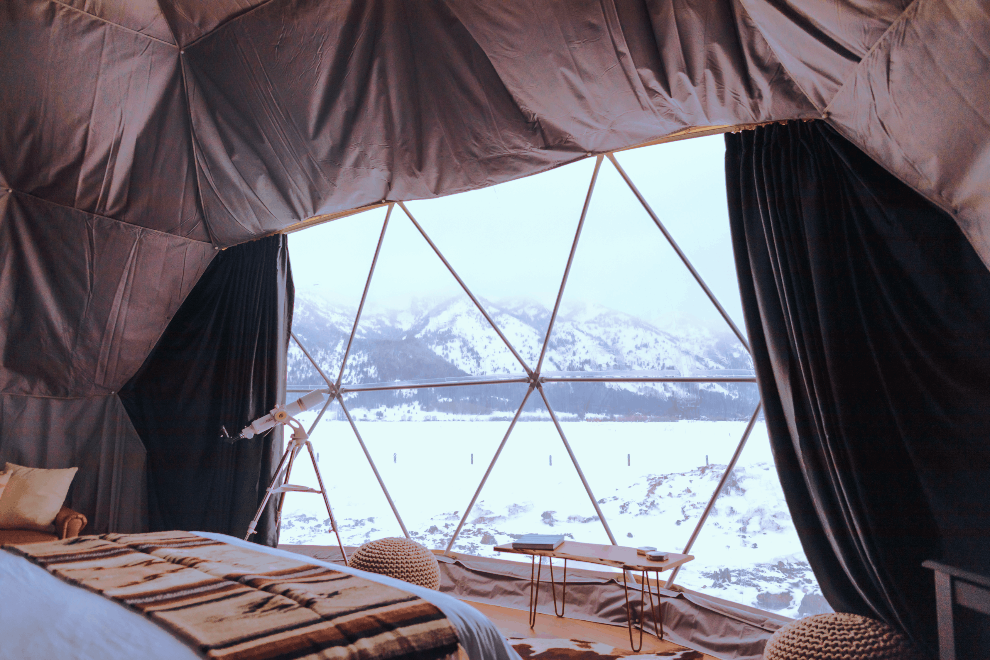 Kitchenette in geodesic dome