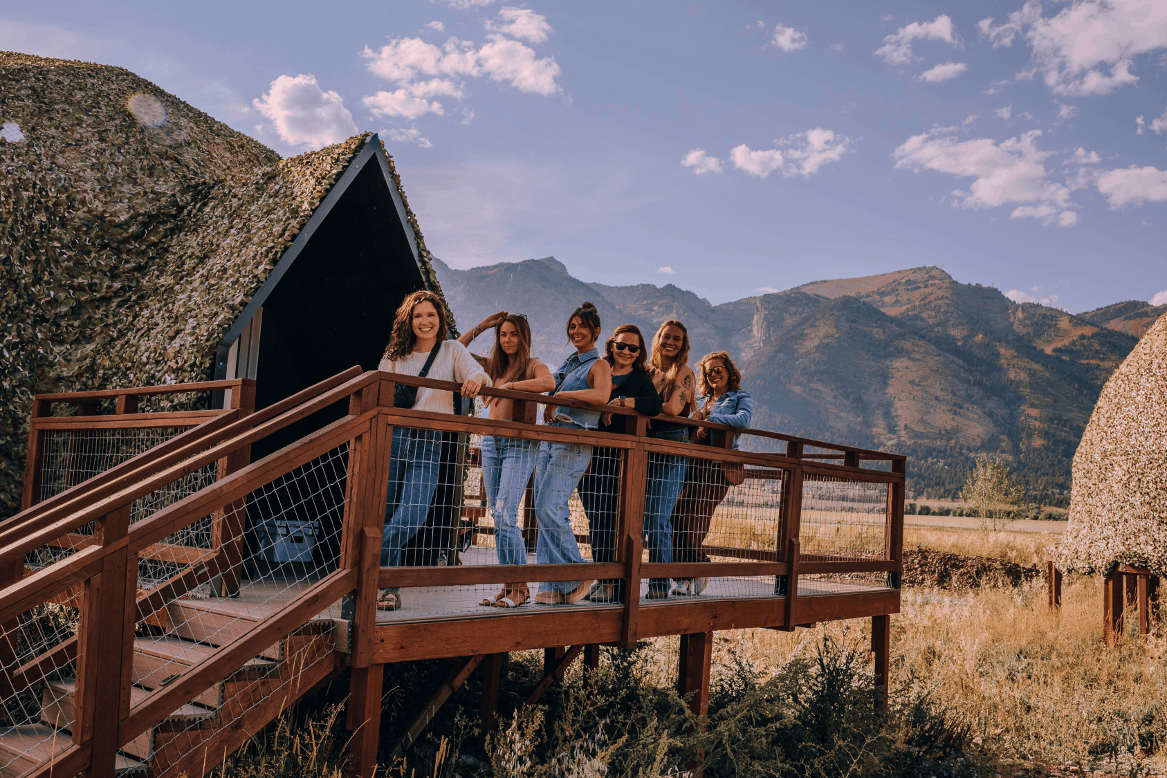 Summer view in family suite layout geodesic dome