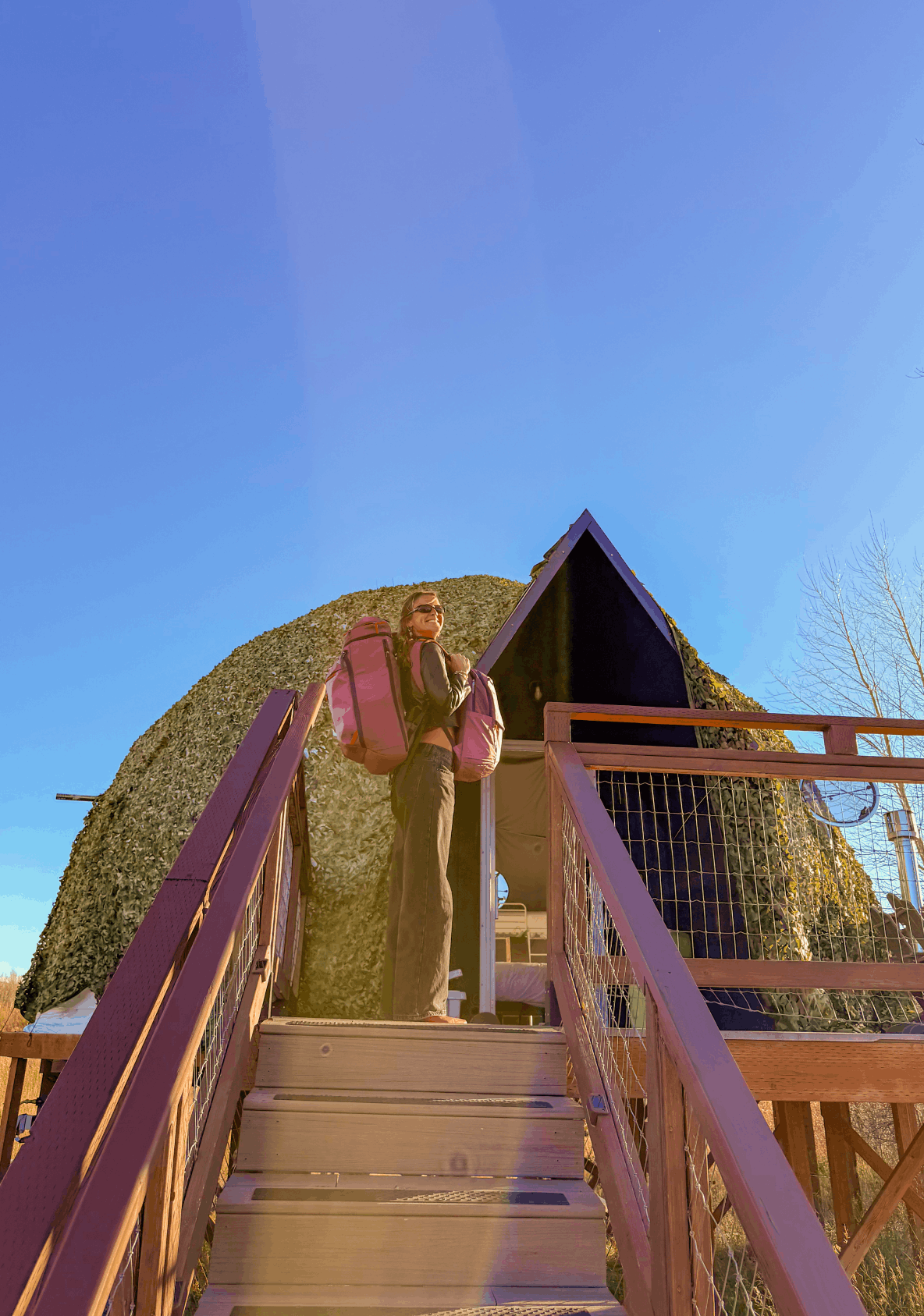 Bunk bed in geodesic dome