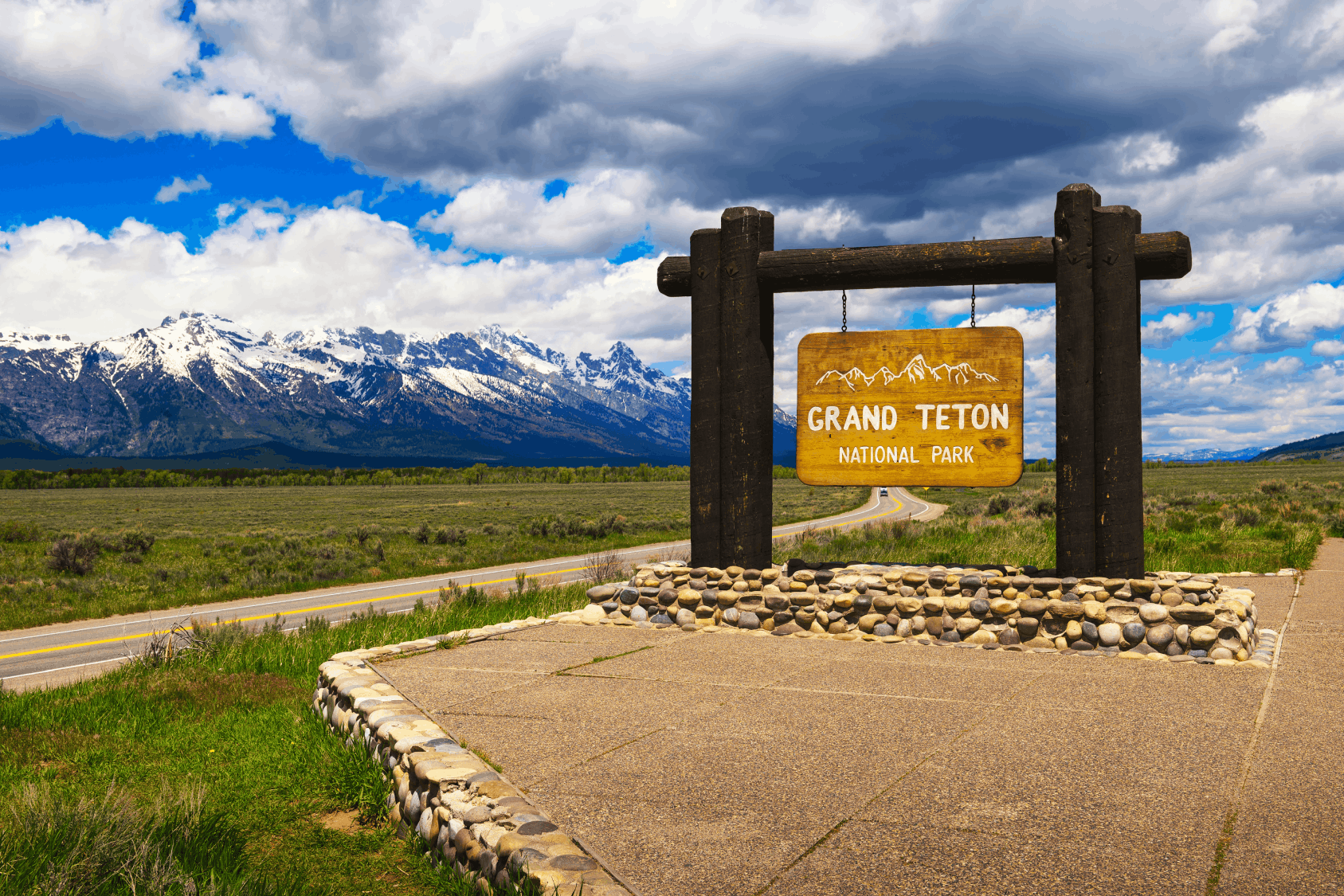 Grand Teton National Park entrance sign