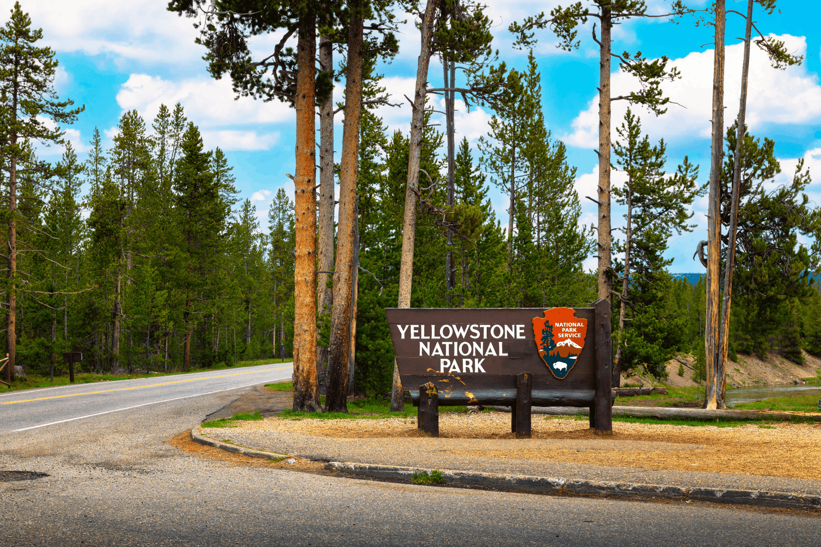 Yellowstone National Park entrance sign