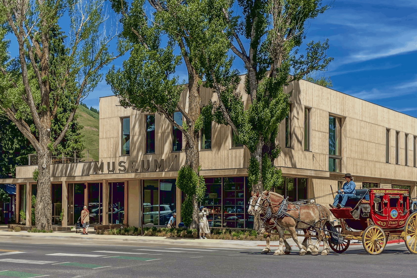 Stylish girl in front of Million Dollar Cowboy BarGroup of people hiking on a fall day