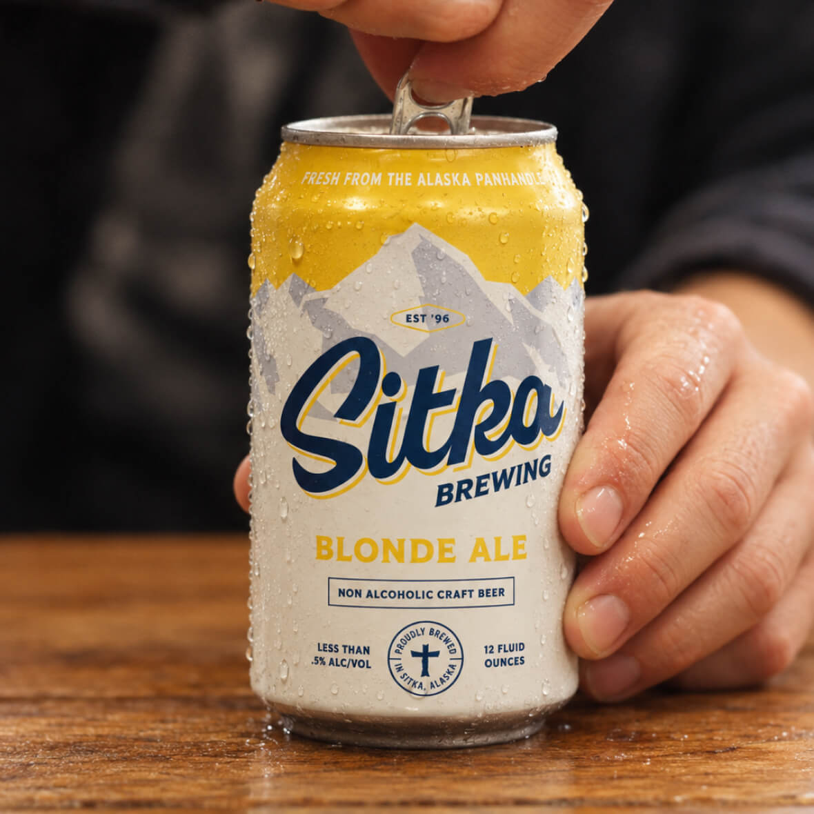 Sitka non-alcoholic beer can, packaging concept