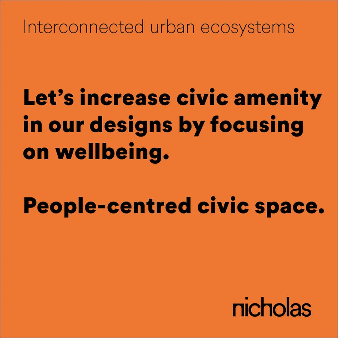 People-centered urban space designed for well-being and community