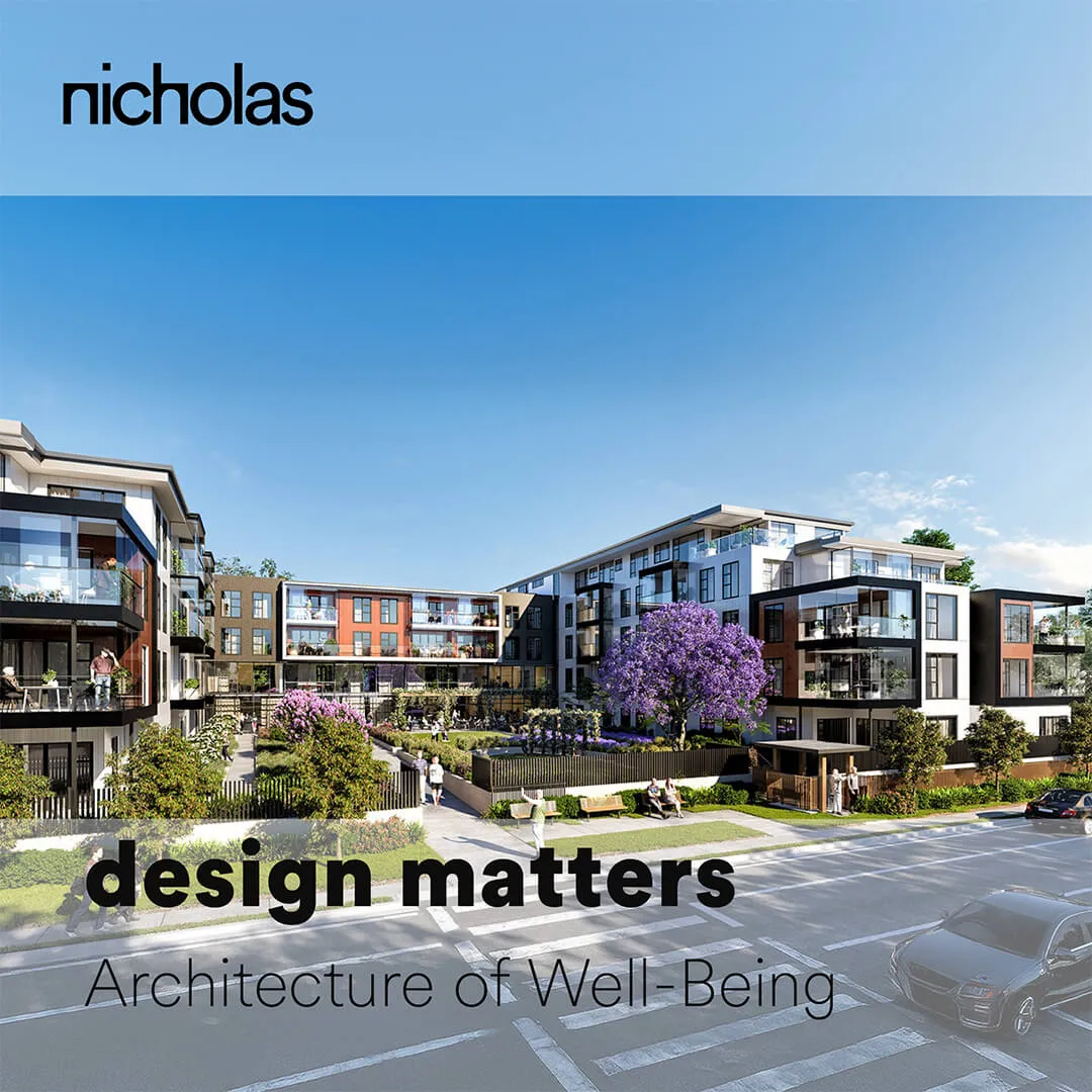 Architecture Design of a aged care village with retirement apartments and integrated healthcare designed by nicholas