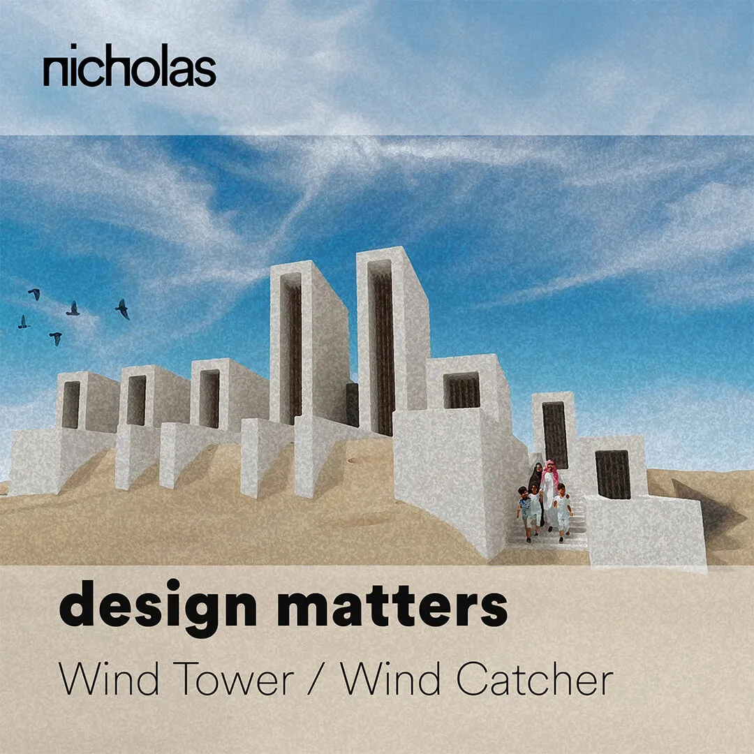 Wind Catcher Tower designed for passive cooling and cross ventilation in Middle East