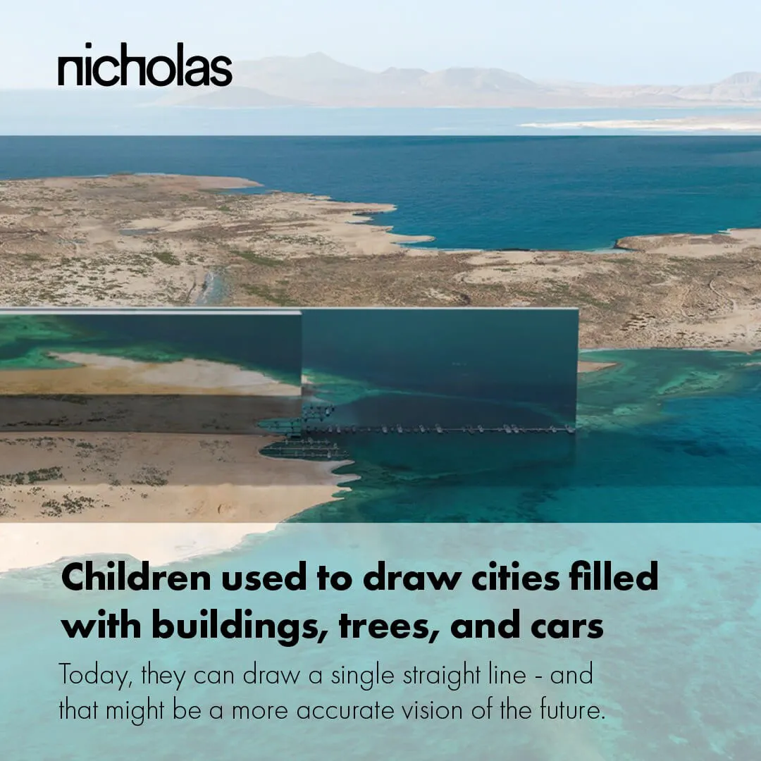 The Line project: linear reflective smart city over the sea in Saudi Arabia