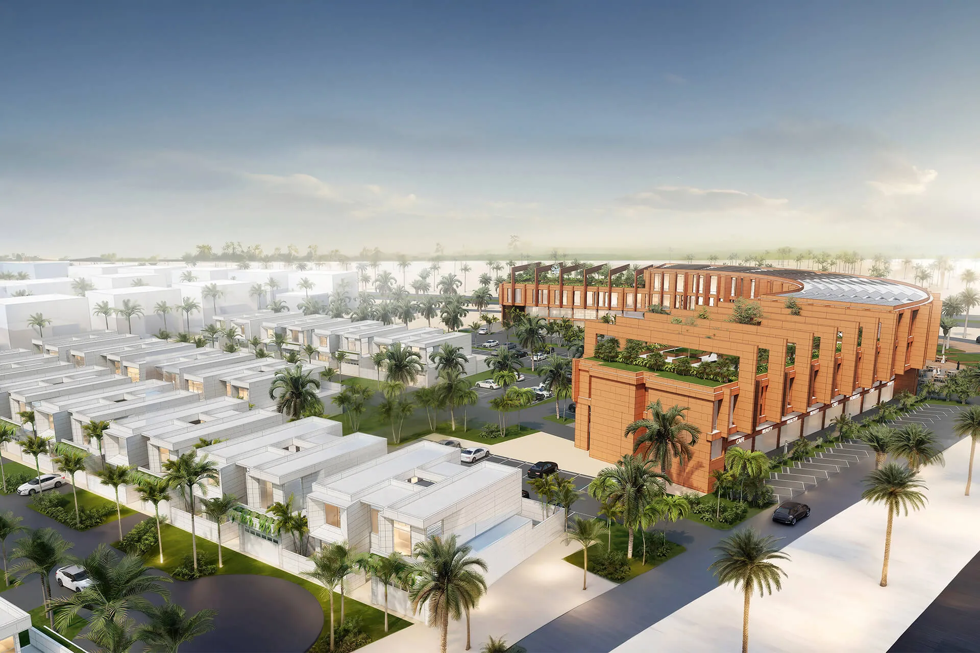 East Point Riffa Complex with Retail, Offices, and Villas designed by nicholas Architecture Studio in Bahrain