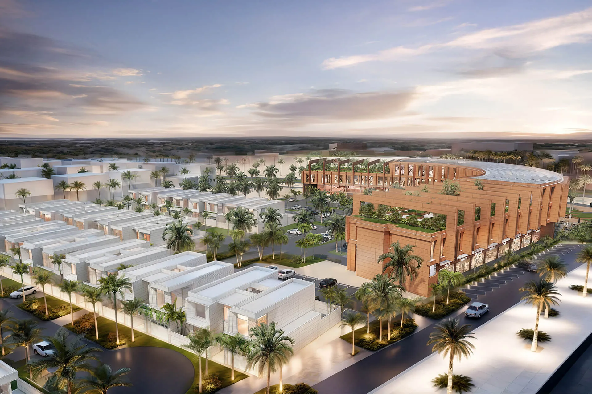 East Point Riffa Complex with Retail, Offices, and Villas designed by nicholas Architecture Studio in Bahrain