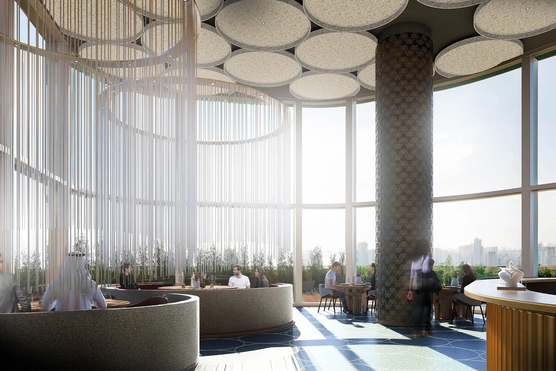Skylounge interior of Landmark Tower in Riyadh designed by nicholas