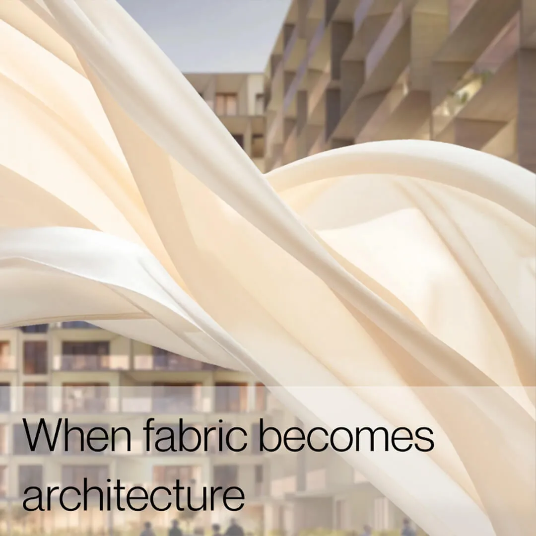Soft Architecture Concept, where textile filters natural light and shapes an ephemeral space