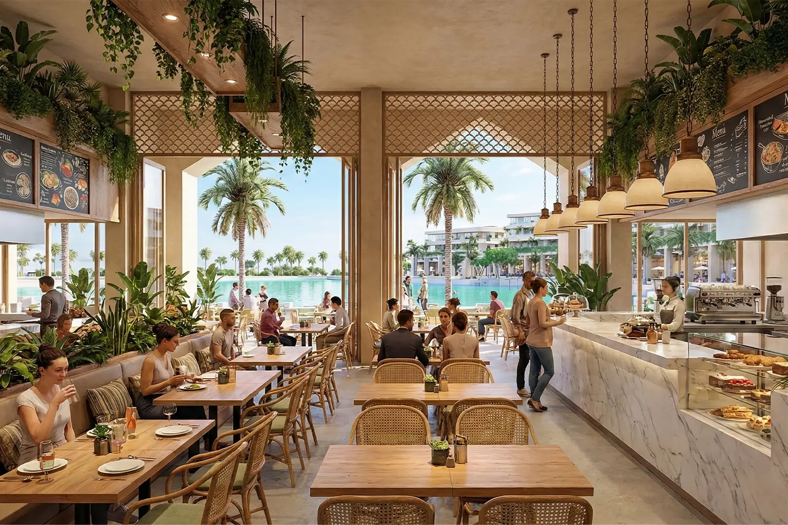 Luxury Resort Common Spaces Architectural Project in the Middle East, Resort Common Spaces Architectural Project in Bahrain, Middle East Resort Common Spaces Architecture Project