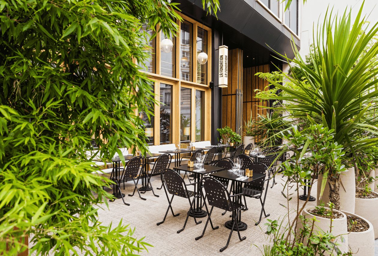 Terrasse de la brasserie La Base à Paris 17