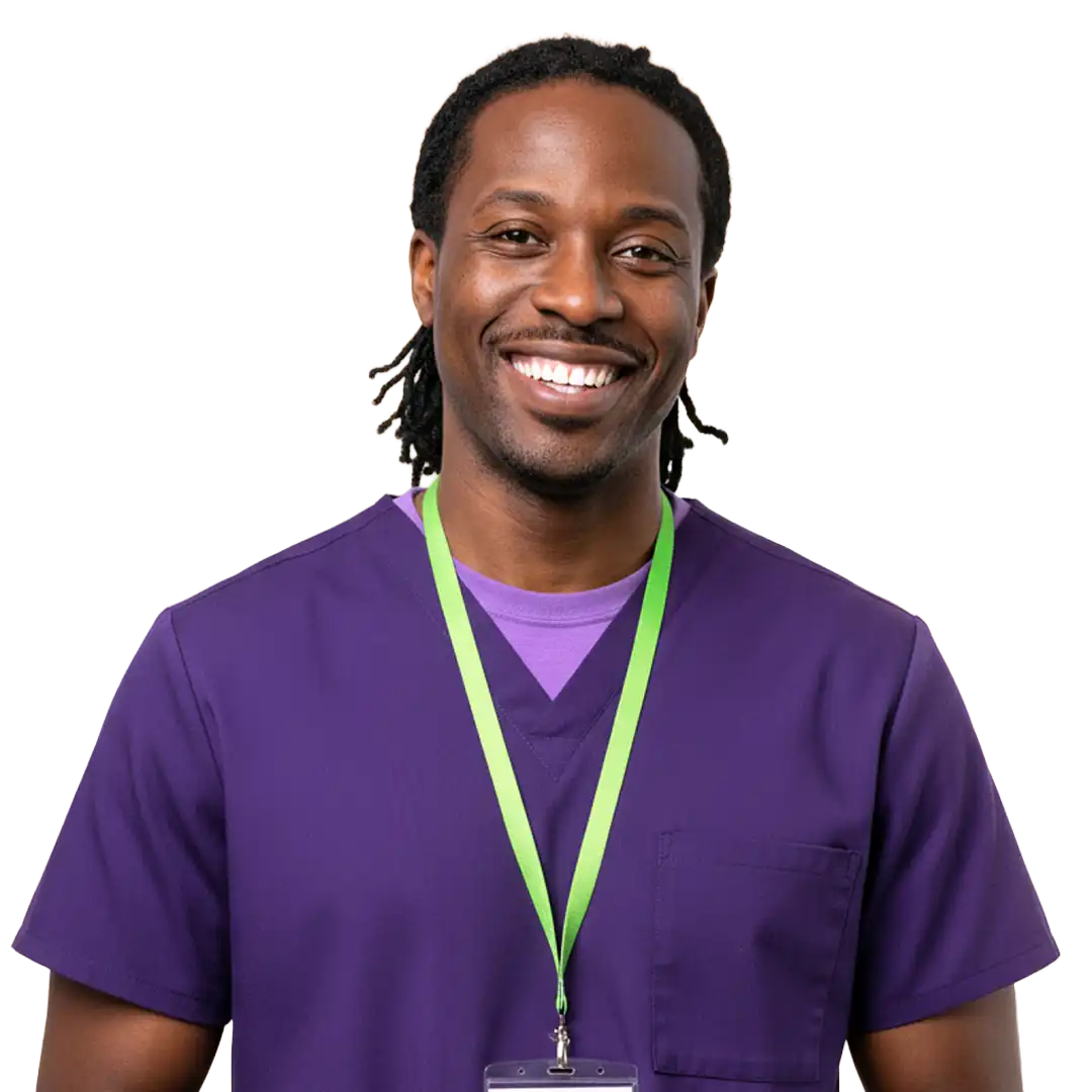 Nurse working through LPN to BSN career pathway online to complete LPN to BSN transition program