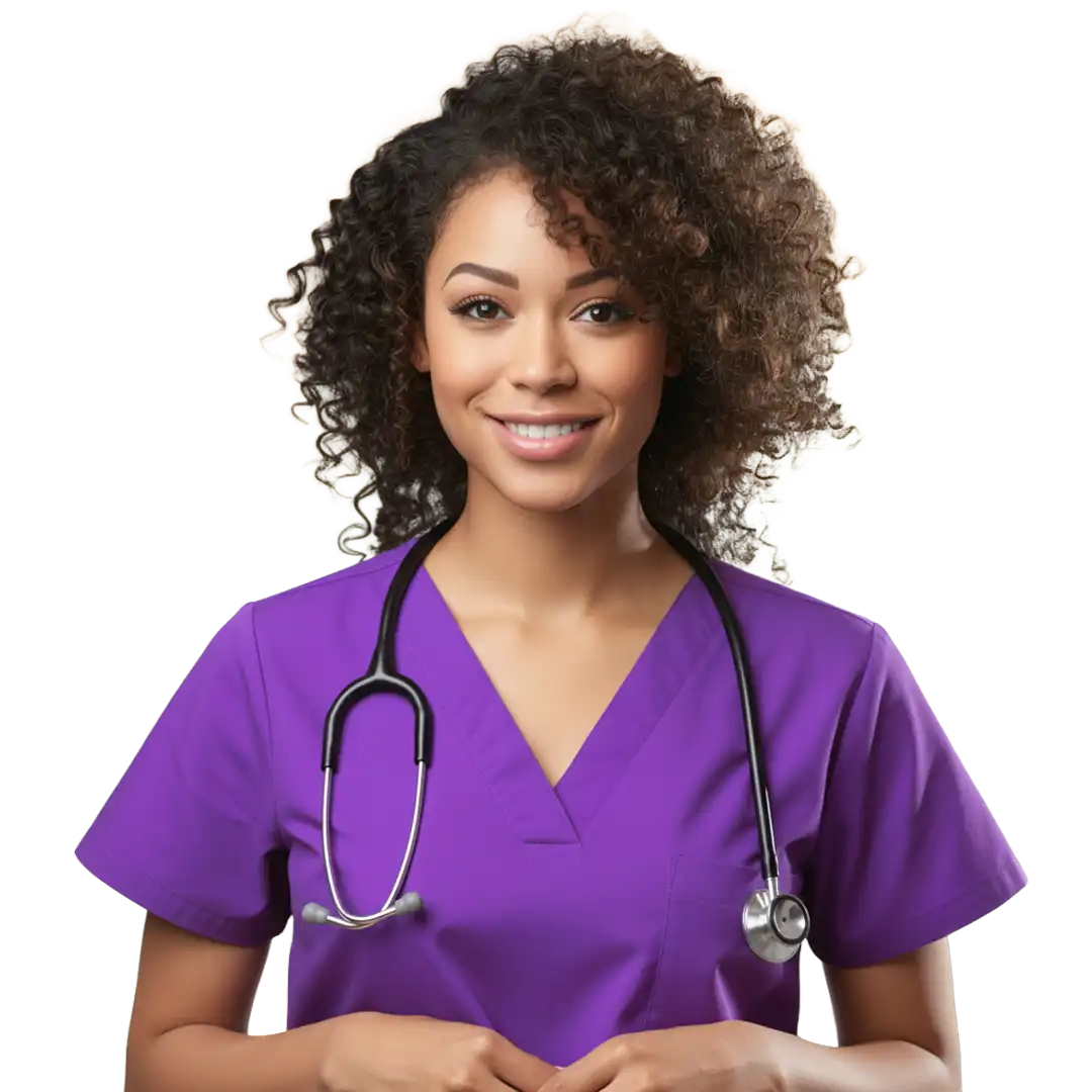 Nurse working through CNA to RN career pathway online to complete CNA to RN transition program