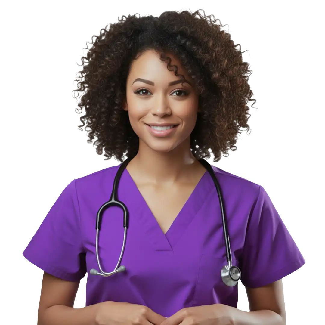Nurse working through CNA to RN career pathway online to complete CNA to RN transition program