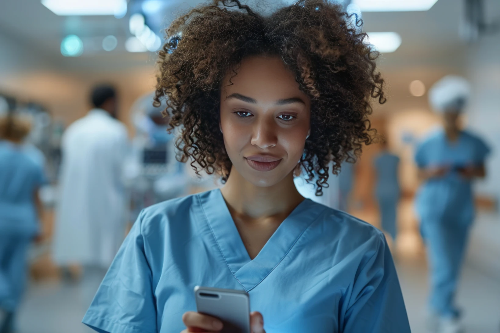 Nurse reading a nursing blog.